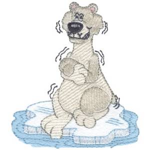Picture of Polar Bear Testing Water Machine Embroidery Design
