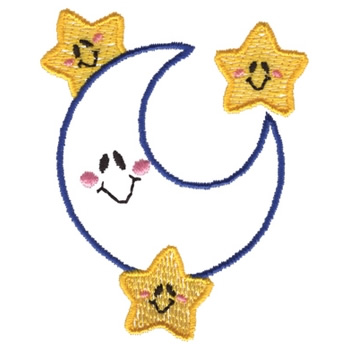 Moon & Stars Machine Embroidery Design