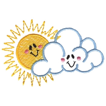 Sun & Cloud Machine Embroidery Design