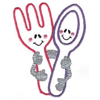 Fork & Spoon Machine Embroidery Design