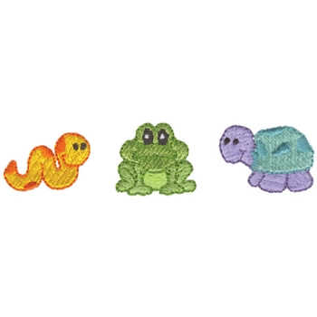 Snake Frog & Turtle Machine Embroidery Design