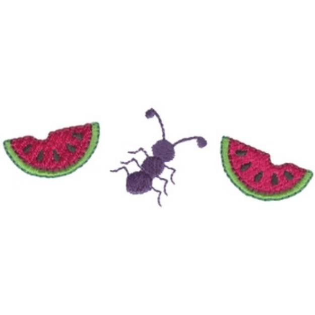 Picture of Watermelon & Ant Machine Embroidery Design