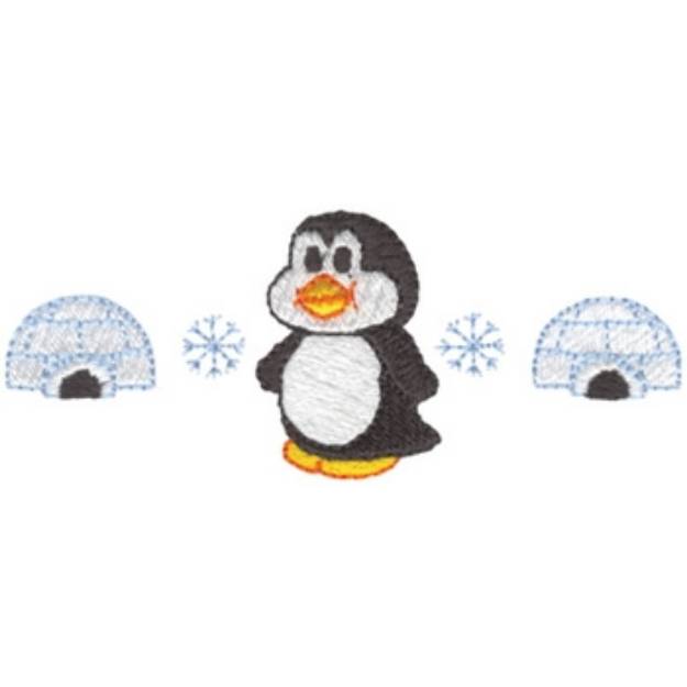 Picture of Penguin & Igloo Machine Embroidery Design