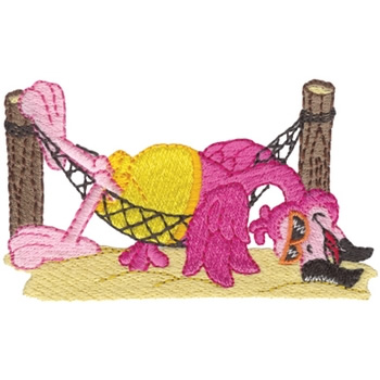 Hammock Flamingo Machine Embroidery Design