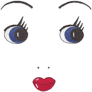 Doll Face Machine Embroidery Design