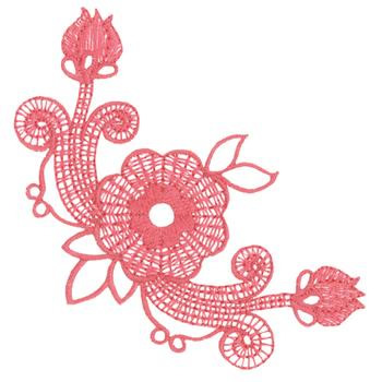 Floral Corner Machine Embroidery Design