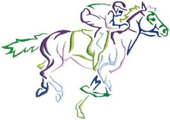 Small Racehorse Machine Embroidery Design
