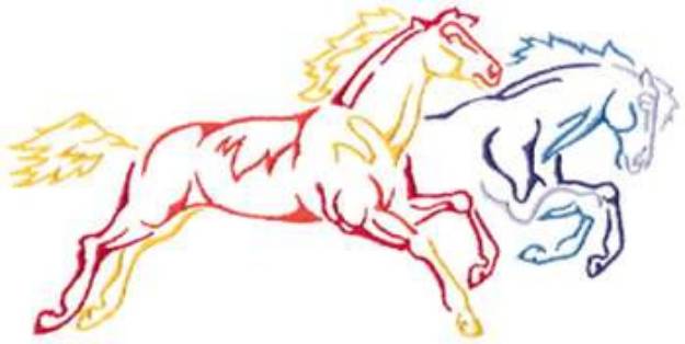 Picture of Small Jumping Horses Machine Embroidery Design
