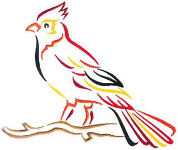 Small Cardinal Machine Embroidery Design