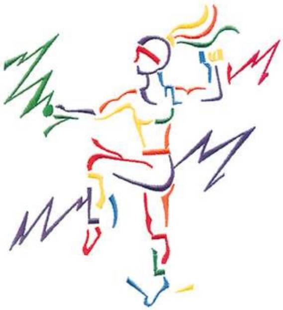 Picture of Small Aerobics Instructor Machine Embroidery Design