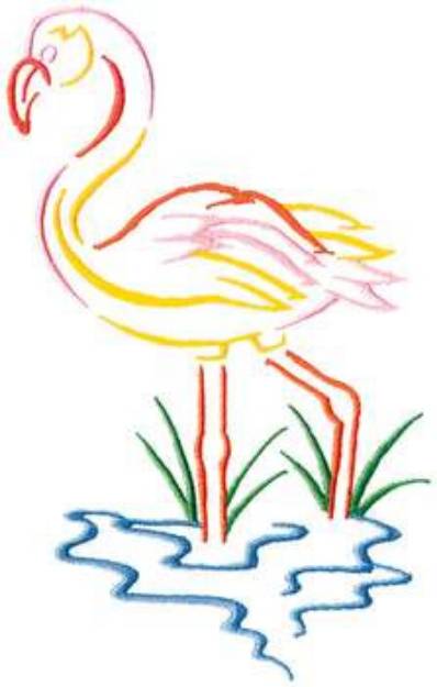 Picture of Small Flamingo Machine Embroidery Design