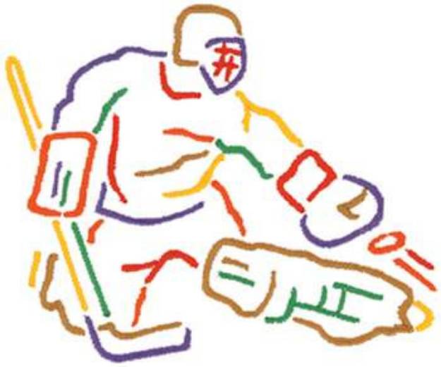 Picture of Small Goalie Outline Machine Embroidery Design
