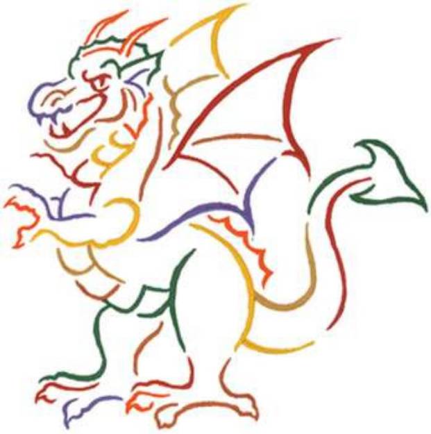 Picture of Small Dragon Outline Machine Embroidery Design