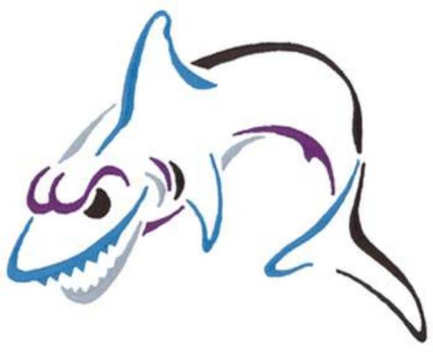 Picture of Small Shark Outline Machine Embroidery Design