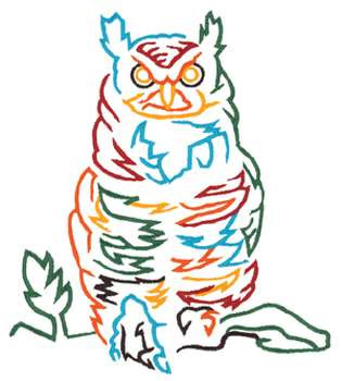 Small Owl Outline Machine Embroidery Design