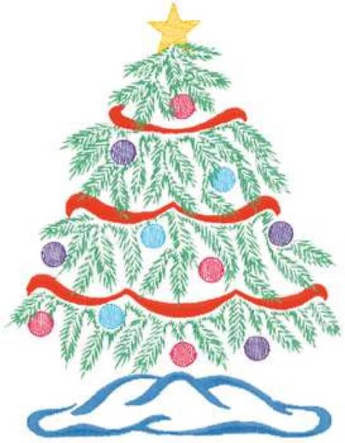 Picture of Small Christmas Tree Machine Embroidery Design