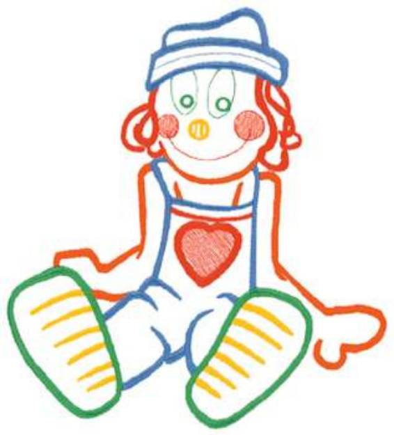 Picture of Small Rag Doll Machine Embroidery Design