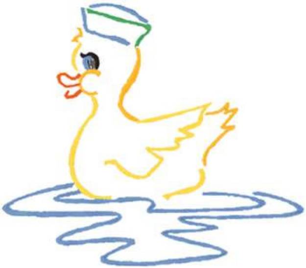 Picture of Small Duck Outline Machine Embroidery Design