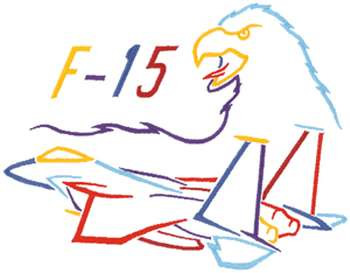 Small F15 Eagle Outline Machine Embroidery Design