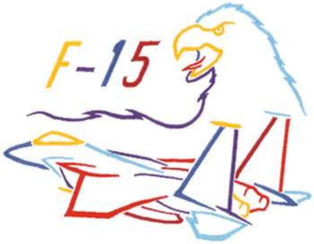 Picture of Small F15 Eagle Outline Machine Embroidery Design