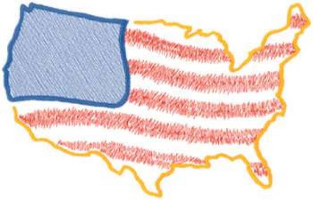 Picture of Small USA Map Machine Embroidery Design