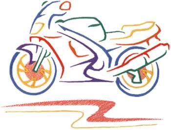Small Motorcycle Machine Embroidery Design