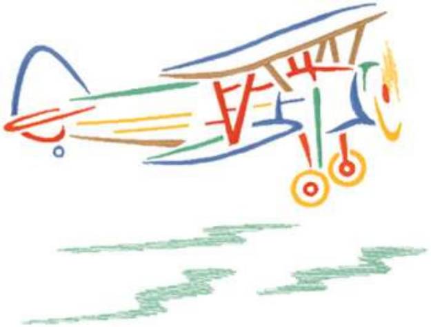 Picture of Small Biplane Machine Embroidery Design