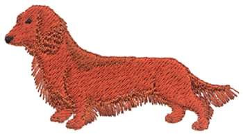 Long-haired Dachshund Machine Embroidery Design