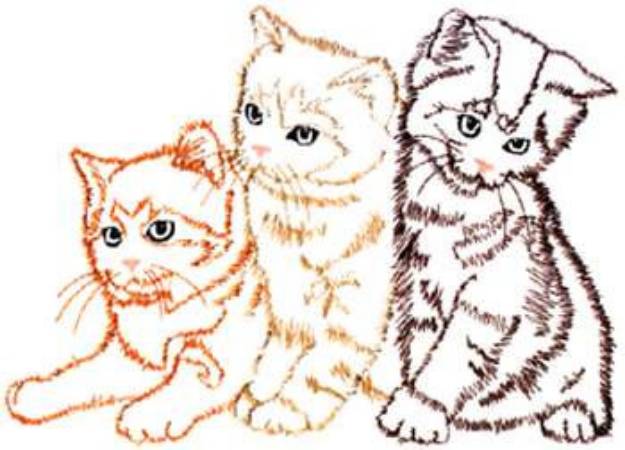 Picture of Large Cute Kittens Machine Embroidery Design