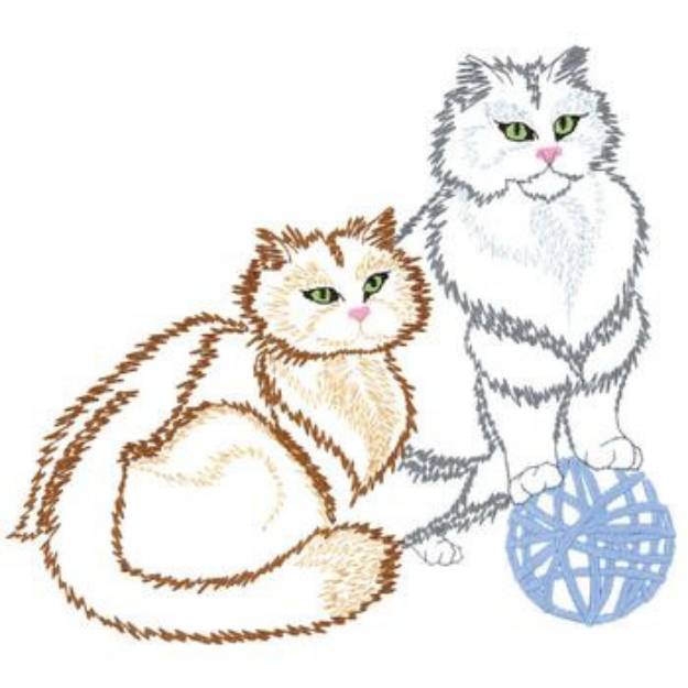 Picture of Large Persian Cats Machine Embroidery Design