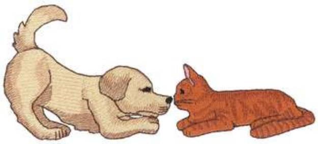 Picture of Dog & Cat Machine Embroidery Design