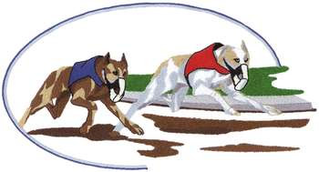 Greyhound Racing Machine Embroidery Design