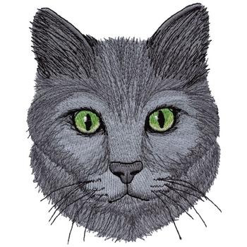Russian Blue Cat Machine Embroidery Design