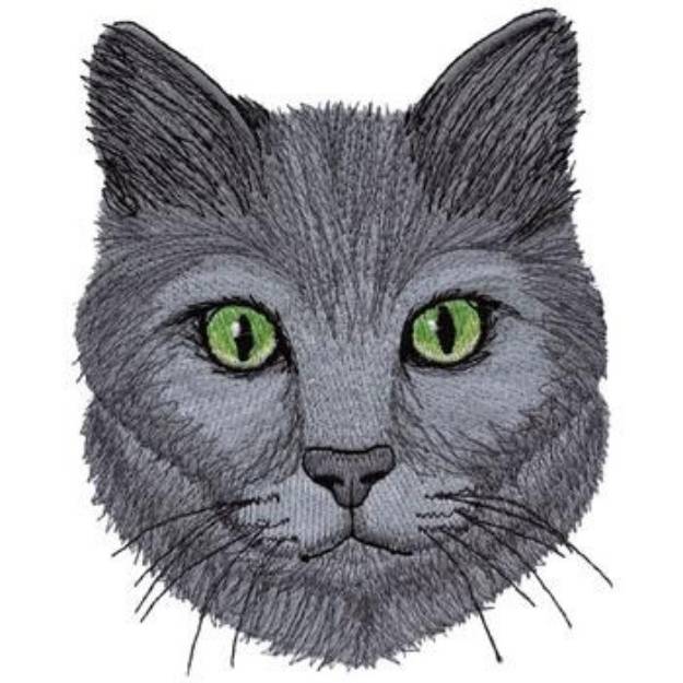 Picture of Russian Blue Cat Machine Embroidery Design