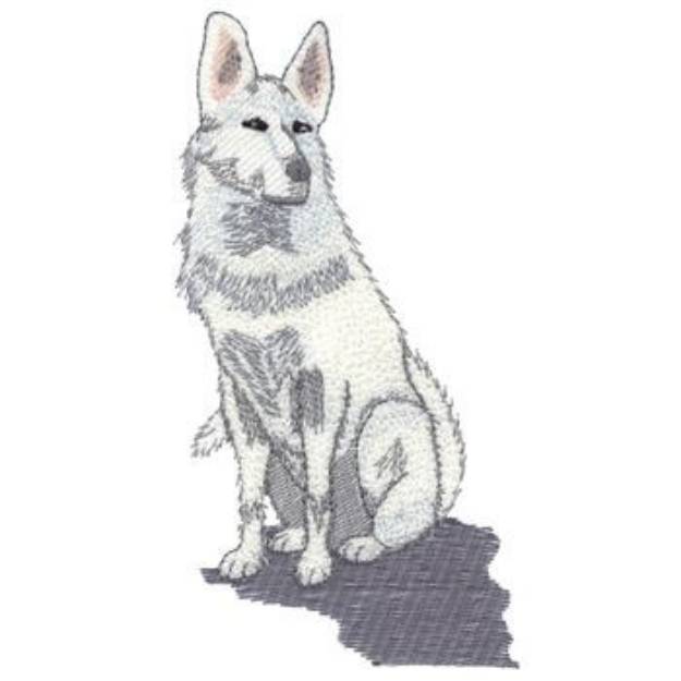 Picture of White German Shepherd Machine Embroidery Design