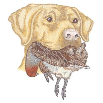 Lab With Partridge Machine Embroidery Design