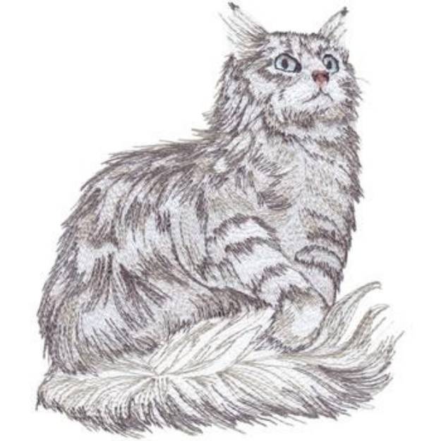 Picture of Norwegian Forest Cat Machine Embroidery Design