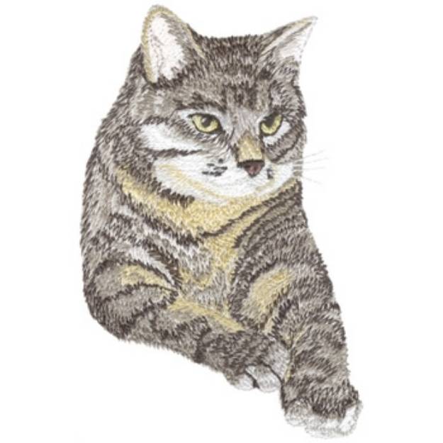 Picture of Tabby Cat Machine Embroidery Design