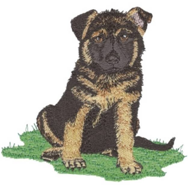 Picture of German Shepherd Puppy Machine Embroidery Design
