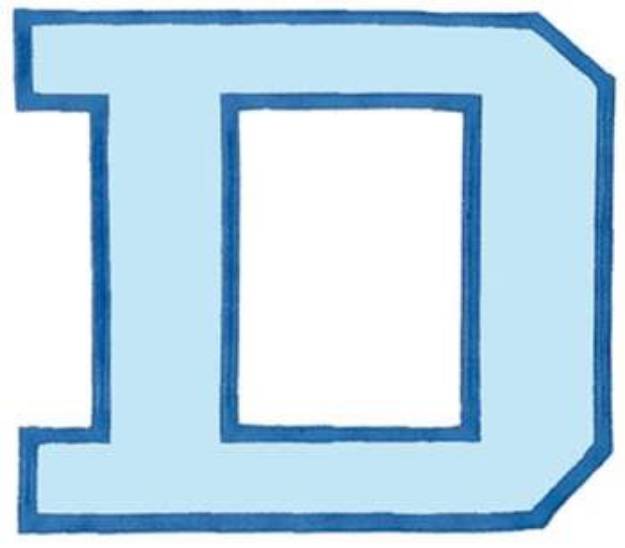 Picture of Letter D No Banner Machine Embroidery Design