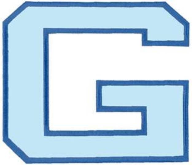 Picture of Letter G No Banner Machine Embroidery Design