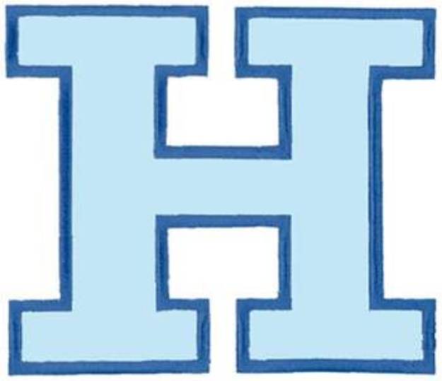 Picture of Letter H No Banner Machine Embroidery Design