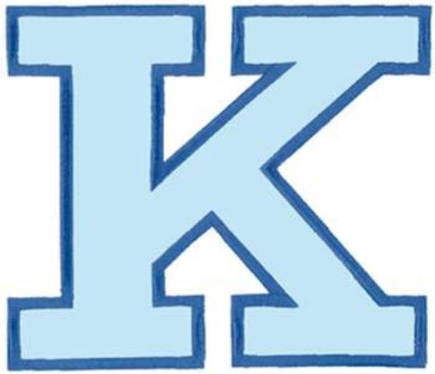 Picture of Letter K No Banner Machine Embroidery Design