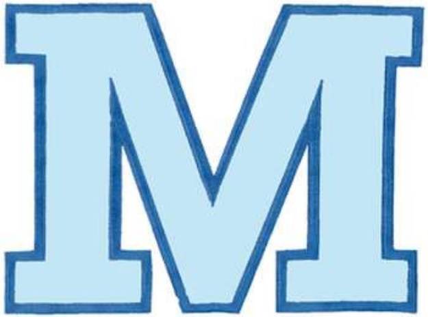 Picture of Letter M No Banner Machine Embroidery Design