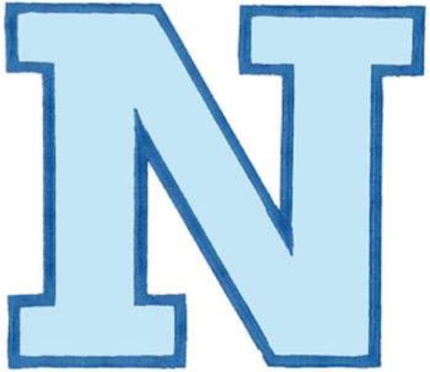 Picture of Letter N No Banner Machine Embroidery Design
