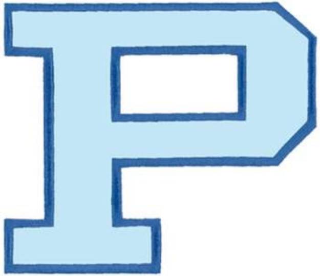 Picture of Letter P No Banner Machine Embroidery Design