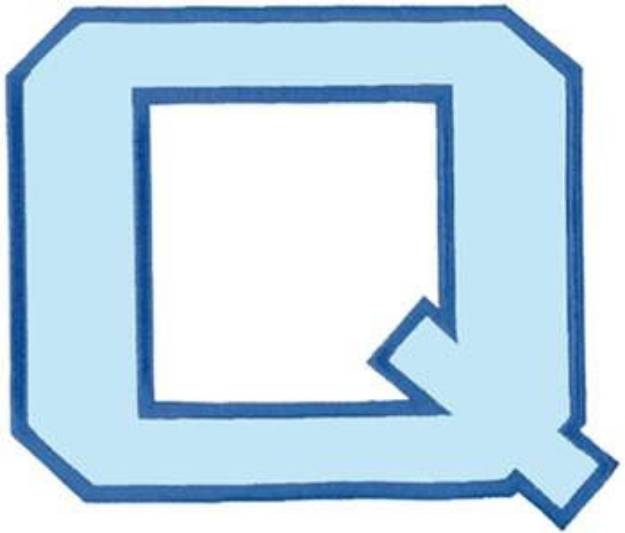 Picture of Letter Q No Banner Machine Embroidery Design