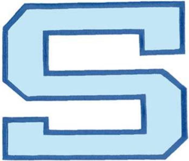 Picture of Letter S No Banner Machine Embroidery Design