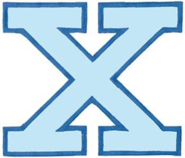 Picture of Letter X No Banner Machine Embroidery Design