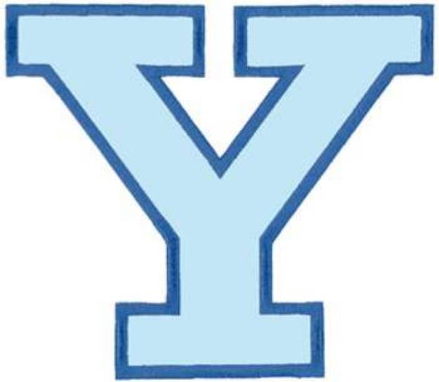 Picture of Letter Y No Banner Machine Embroidery Design